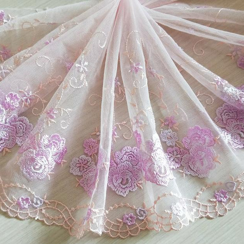 刺繍チュールレース ピンク プリンセス ハート 花 薔薇 レース マスク 