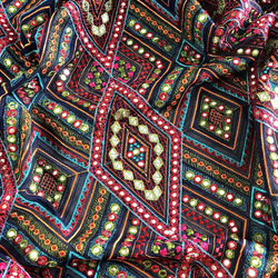 インド刺繍 布 生地 はぎれ エスニック ミラーワーク アジアン