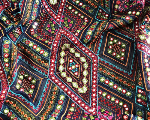 インド刺繍 布 生地 はぎれ エスニック ミラーワーク アジアン 手芸