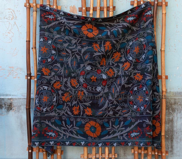 インド 手刺繍 ラリーキルト ヴィンテージ ソファーカバー エスニック  