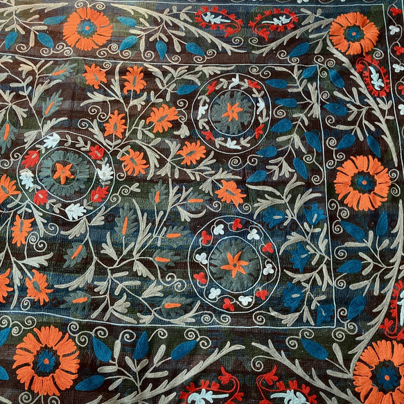 インド 手刺繍 ラリーキルト ヴィンテージ ソファーカバー エスニック アジアン ベッドカバー ボヘミアン スザンニ 7枚目の画像