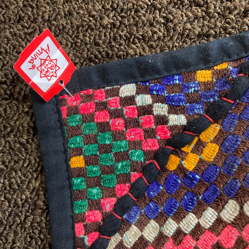 インド手刺繍ラグ パッチワーク アジアン エスニック 敷物 絨毯 ラリー