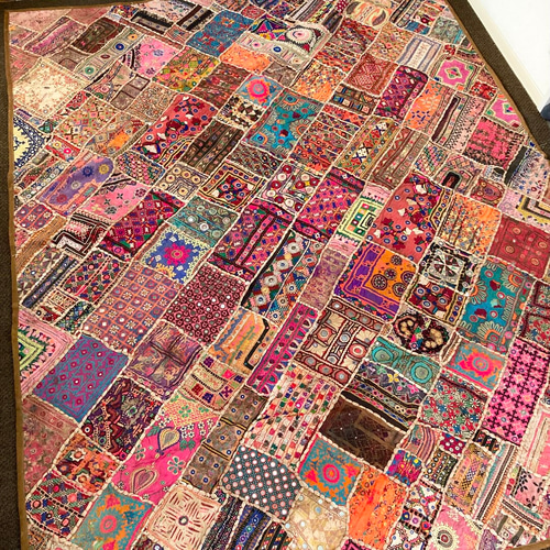 ウール100%パッチワークラグ 133x195 cm　中古 楽天市場】【15%OFFクーポン対象】リサイクル・パッチワークラグ181