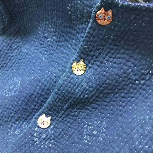 ラリーキルト 手刺繍 刺し子 コート ジャケット カンタ刺繍