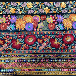 インド刺繍リボンセット シルク100% 刺繍布 ハギレ 花 着物 アジアン 北欧 刺繍テープ 和柄 花束 結婚式 帯 3枚目の画像