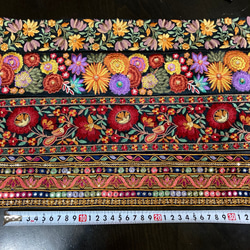インド刺繍リボンセット シルク100% 刺繍布 ハギレ 花 着物 アジアン 北欧 刺繍テープ 和柄 花束 結婚式 帯 8枚目の画像