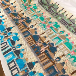 インド刺繍リボン タージマハル 城 チュールレース アジアン アラジン 宮殿 家 街並み 建物 北欧 エスニック レトロ 4枚目の画像