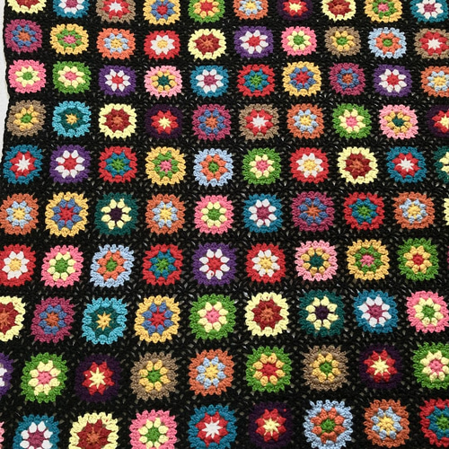 北欧カラーのブランケット☆リバーシブルクロッシェ編み☆ハンドメイド かぎ針編み(Crochet)「リバーシブルブランケット、裏地の編み方