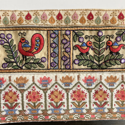 インド刺繍リボンセット 北欧 インコ 鳥 孔雀 ドロップ ミラーワーク アジアン エスニック チロリアンテープ レトロ 5枚目の画像