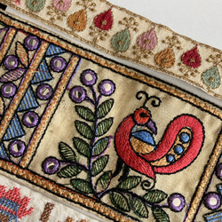 インド刺繍リボンセット 北欧 インコ 鳥 孔雀 ドロップ ミラーワーク アジアン エスニック チロリアンテープ レトロ 10枚目の画像