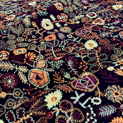 刺繍布 刺繍生地 花 薔薇 ボタニカル ラミー リネン 麻 コットン