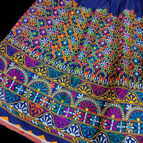 インド刺繍スカート ヴィンテージ レトロ エスニック 北欧 生地 布
