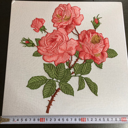 特大 大きめ 刺繍 ワッペン アップリケ 薔薇 ローズ 赤 ピンク 手芸パーツ 洋裁 フランスアンティーク エスニック 7枚目の画像