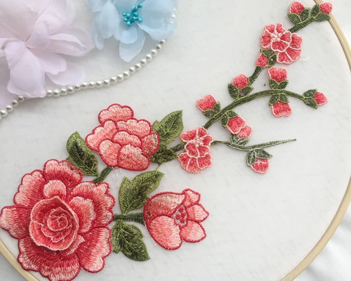 OZZON 薔薇刺繍ケープ（赤紫） OZZON JAPAN / OZZONESTE薔薇