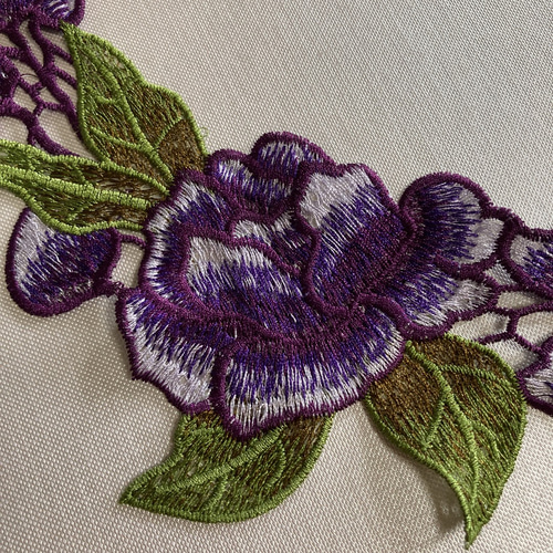 アンティークフランス 付け襟＆ウェストベルト ヴァレンシエンヌ＆花