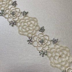 刺繍レース 雪の結晶 花 白 刺繍リボン チロリアンテープ 洋裁 ハンドメイド インド刺繍リボン アンティークレース 2枚目の画像