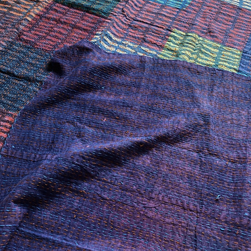 インド手刺繍 ベッドカバー パッチワーク ラリーキルト インド手刺繍 ベッドカバー パッチワーク ラリーキルト