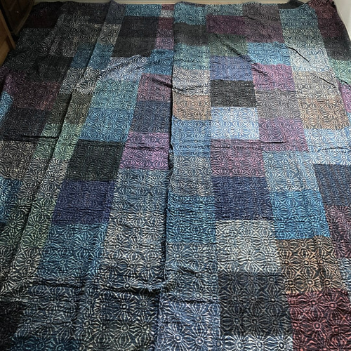 インド手刺繍ベッドカバー パッチワーク ラリーキルト 布 カンタ