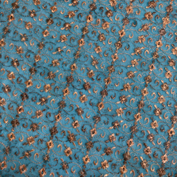 インド刺繍レース アジアン生地 ヴィンテージ レトロ 布 水色 ゴールド 金色 マリン 海 衣装 ダンス 花 エスニック 5枚目の画像