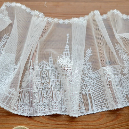 フランスアンティーク チュールレース手刺繍のドレスピース 人形