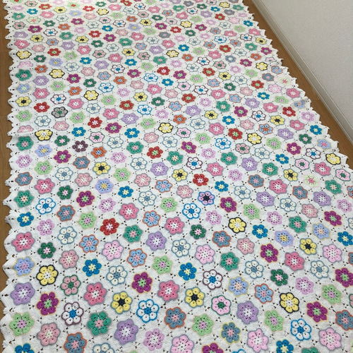 クロシェ かぎ針編み モチーフ ブランケット 北欧 花 編みもの