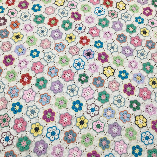 クロシェ かぎ針編み モチーフ ブランケット 北欧 花 編みもの ベッド