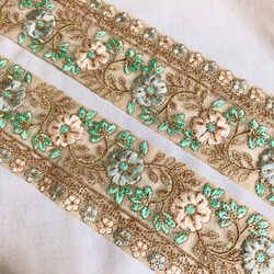 インド刺繍リボン チュールレース オーガンジー シルク糸 手芸