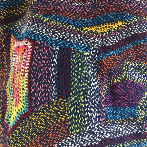 【美品】タイ　チェンマイ　刺子カットソー ワンポイント刺繍ロングスリーブカットソー(カットソー・Tシャツ