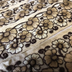 インド刺繍リボン 花刺繍 シルク ボヘミアン エスニック ナチュラル ベージュ 5枚目の画像