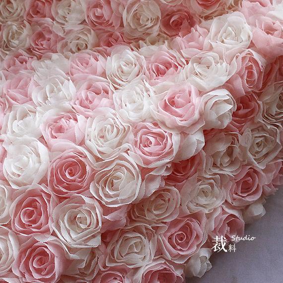 フランス アンティーク薔薇の花かご ウエディング用 チュールレース 立体の花びら 立体の花びら チュールレース フランス ウエディング用 アンティーク薔薇の花かご