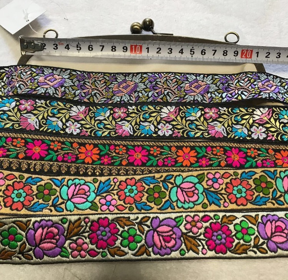 インド刺繍リボン 花 ヴィンテージ アジアン ハンドメイド エスニック チロリアンテープ 手芸 ヴィンテージ 北欧 5枚目の画像