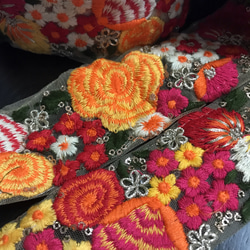 インド刺繍リボン セット ヴィンテージ アンティークレース 花チロリアンテープ ボタニカル エスニック 花刺繍 花束 6枚目の画像