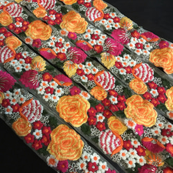 インド刺繍リボン セット ヴィンテージ アンティークレース 花チロリアンテープ ボタニカル エスニック 花刺繍 花束 9枚目の画像