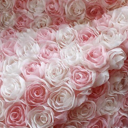 フランス アンティーク薔薇の花かご ウエディング用 チュールレース 立体の花びら フランス アンティーク薔薇の花かご ウエディング用 チュール