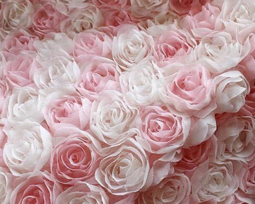 フランス アンティーク薔薇の花かご ウエディング用 チュールレース 立体の花びら 花 チュール レース 薔薇 バラ ピンク 白 3D 立体 ドレス 生地