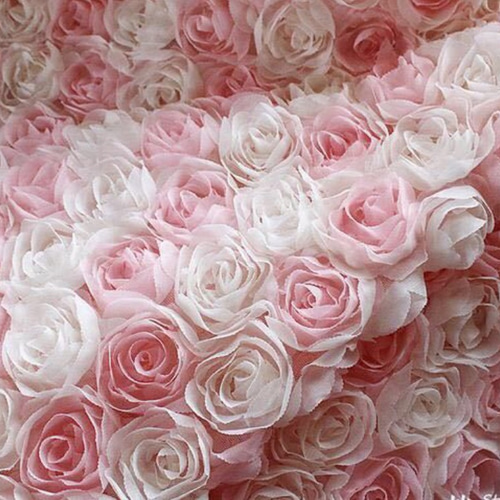 入荷なう 花 チュール 生地 ドレス 立体 3D 白 ピンク バラ 薔薇 レース 布・生地