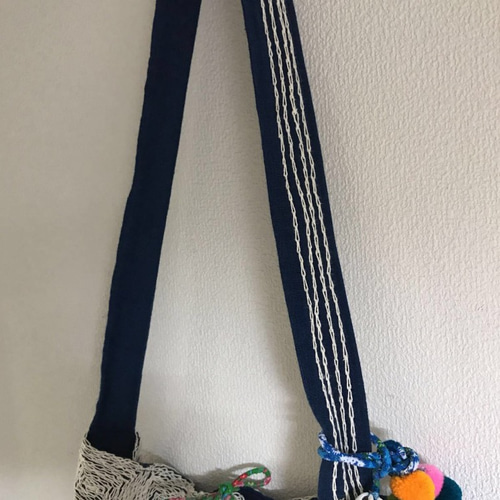 タイ チェンマイ 刺し子ショルダーバッグ 手刺繍 ハンドメイド