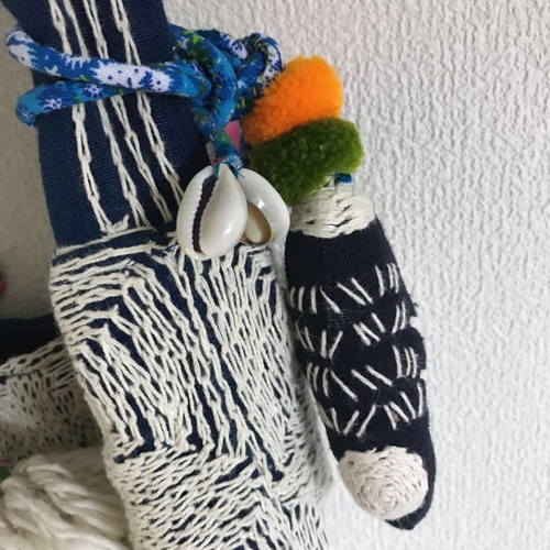 タイ チェンマイ 刺し子ショルダーバッグ 手刺繍 ハンドメイド