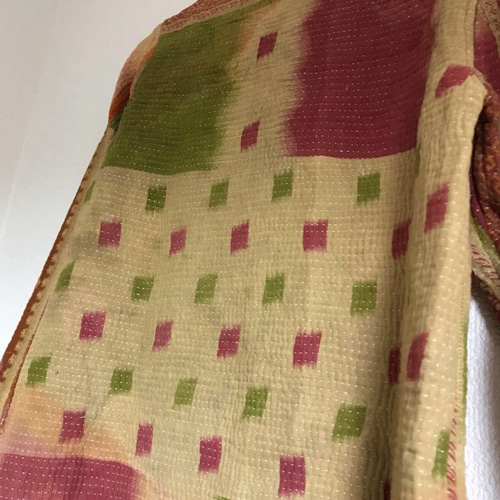 インド 手刺繍 ラリーキルトコート 刺し子 カンタ刺繍 ハンドメイド 