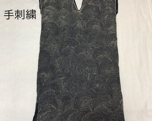 エスニック　ワンピース　手刺繍　ハンドメイド　コットン藍染　新品　タイ製 エスニック ワンピース 手刺繍 ハンドメイド コットン藍染 新品