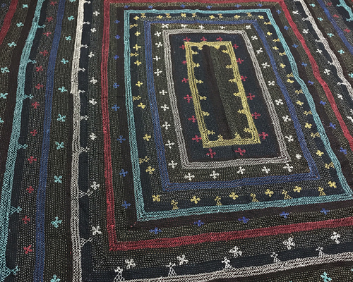 インド 手刺繍 カットワーク ラリーキルト ベッドカバー 刺し子