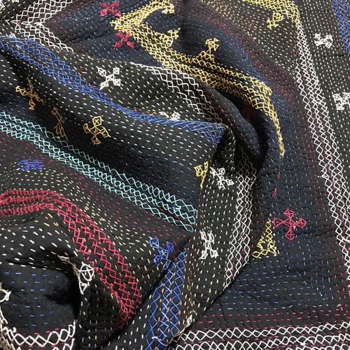 カンタ刺繍 刺し子 布 敷物 ラグ ベッドカバー ラリーキルト カンタ刺繍 刺し子 布 敷物 ラグ ベッドカバー ラリーキルト