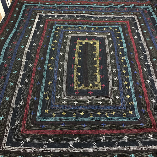 カンタ刺繍 刺し子 布 敷物 ラグ ベッドカバー ラリーキルト カンタ刺繍 刺し子 布 敷物 ラグ ベッドカバー ラリーキルト