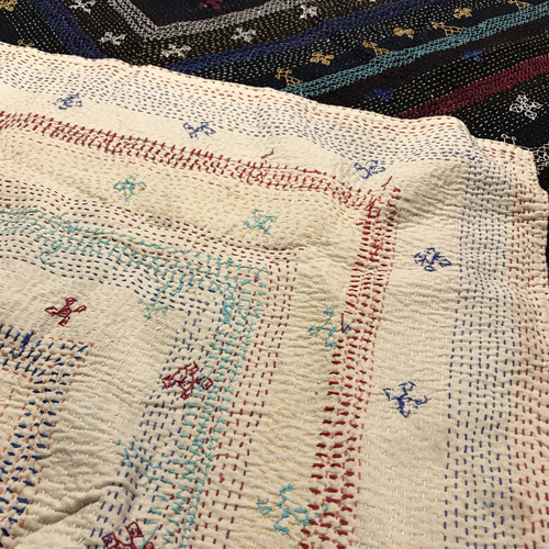 カンタ刺繍 刺し子 布 敷物 ラグ ベッドカバー ラリーキルト カンタ刺繍 刺し子 布 敷物 ラグ ベッドカバー ラリーキルト