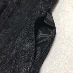 インド カシミール刺繍 コート ストール 総刺繍 刺し子 ウール100% エスニック ペイズリー 冠婚葬祭 手刺繍 黒 6枚目の画像