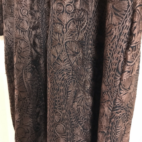 インド カシミール刺繍 コート オーダーメイド ウール100 ペイズリー 茶色