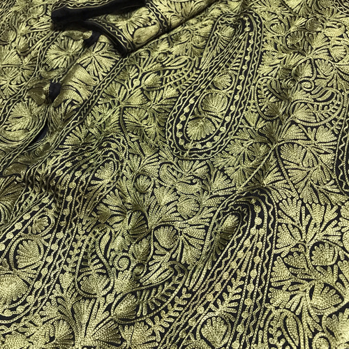 インド カシミール刺繍 コート ストール ハンドメイド 刺し子