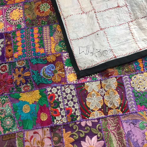 インド刺繍リボン 布 パッチワーク タペストリー 敷物 ラグ エスニック