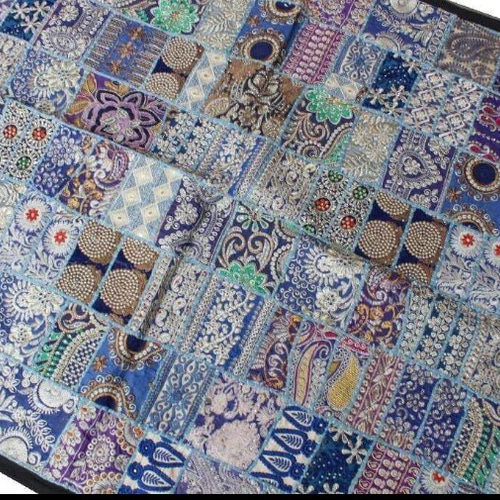 パッチワークキルト タペストリー ハンドメイド 緩く 手作り ラグ  