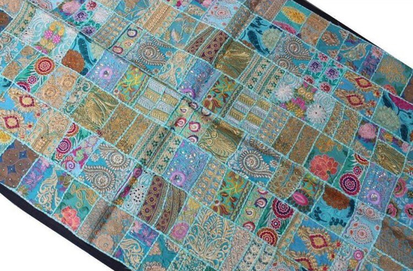 インド刺繍リボン パッチワーク 生地 はぎれ 布 花刺繍